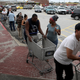 People line up to buy groceries in the Chanelview section of Houston following Hurricane Harvey on Aug. 29, 2017. (Win McNamee/Getty Images)